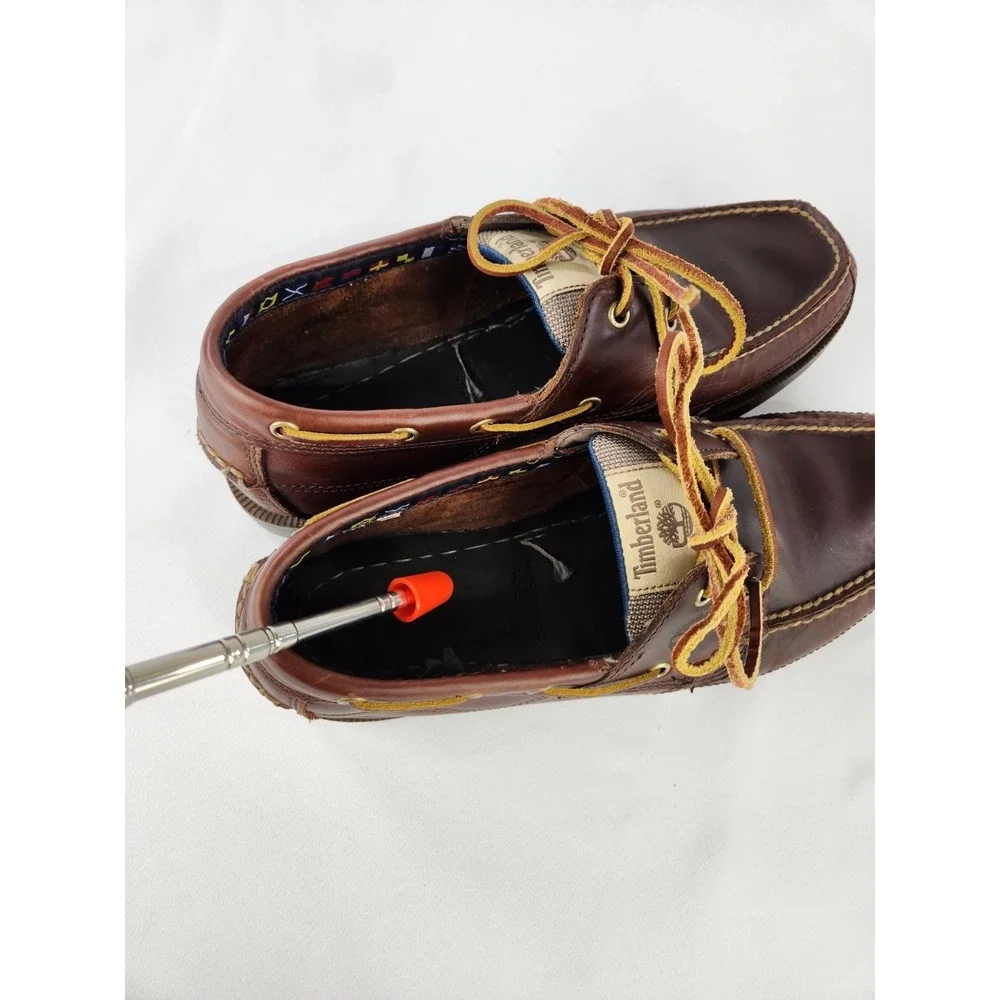 TIMBERLANDS Earth Keepers Heritage 2 Eye Boat Shoes Mens 9.5 Wide Leather Loafer